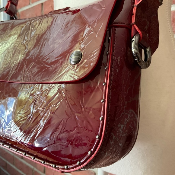 Zadig & Voltaire Kate Wrinkle Burgundy Patent Leather Crossbody Shoulder Bag NWT - Picture 14 of 16